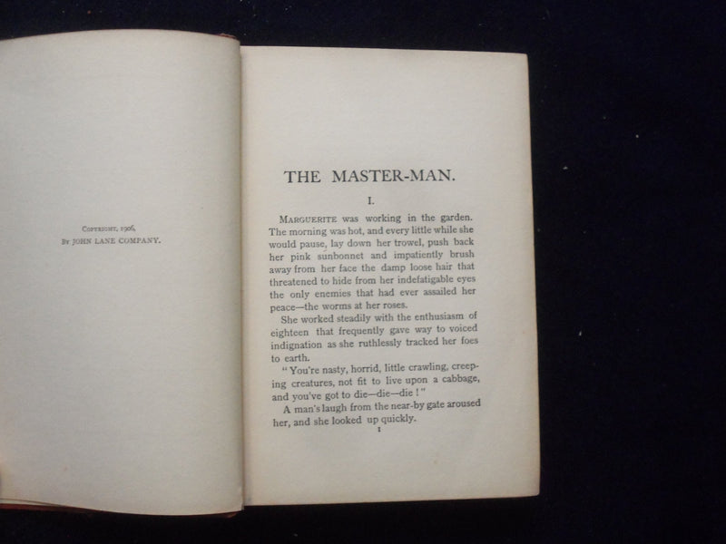 1906 THE MASTER-MAN HARDCOVER BOOK - JOHN LANE COMPANY - KD 8382