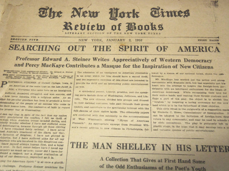 1916 NEW YORK TIMES NEWSPAPER BOOK REVIEW SECTIONS LOT OF 30 ISSUES - O 3221D