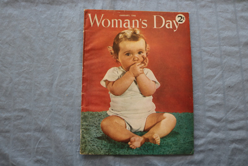 1946 JANUARY WOMAN'S DAY MAGAZINE - GREAT COVER, ARTICLES & ADS - ST 1000O