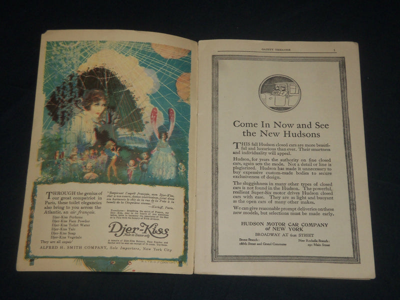1918 GAIETY THEATRE PROGRAMS LOT OF 2 - EARL CHRISTY COVER - SICK-A-BED - J 5685