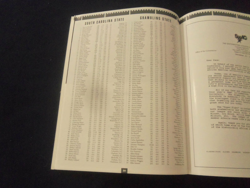 1994 DEC 30 HERITAGE BOWL PROGRAM - SO. CAROLINA ST VS GRAMBLING STATE - ST 602N