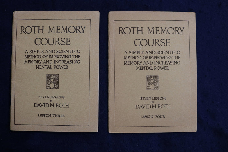 1918 ROTH MEMORY COURSE - SEVEN LESSONS - SOFTCOVER BOOKS - LOT OF 7 - K 1350