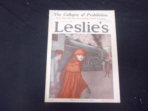 1920 NOVEMBER 27 LESLIE'S WEEKLY MAGAZINE - THANKSGVING HOLIDAY - ST 2311