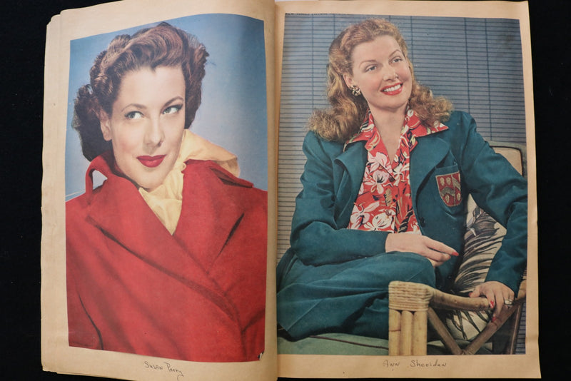 1940'S COLOROTO MOVIE STARS SCRAPBOOK - JIMMY DURANTE - INGRID BERGMAN - E 24935
