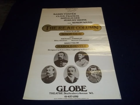 1978 THE REAR COLUMN GLOBE THEATER SHAFTESBURY POSTER BARRY FOSTER - P 146
