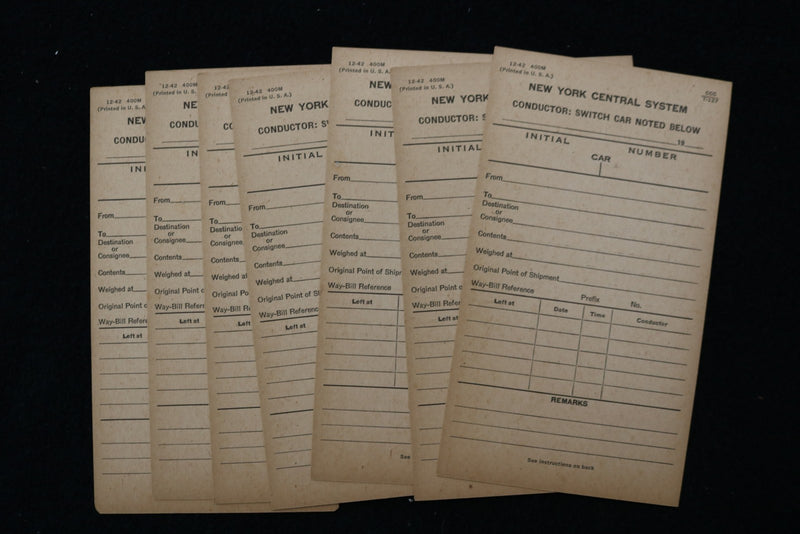 1950'S NEW YORK CENTRAL SYSTEM EPHEMERA LOT - CONDUCTOR - TRACK CAR - K 3085