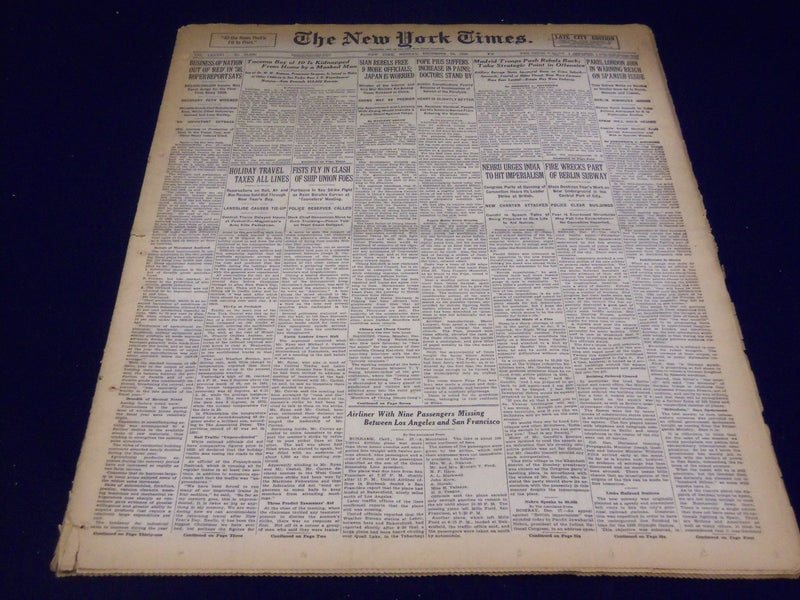 1936 DEC 28 NEW YORK TIMES - MADRID TROOPS PUSH REBELS BACK - NT 2084
