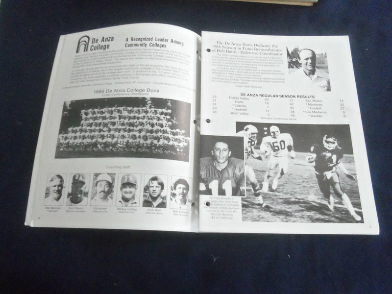 1988 DEC 3 SAN JOSE BOWL PROGRAM - DE ANZA COLLEGE VS CHABOT COLLEGE -ST 659I