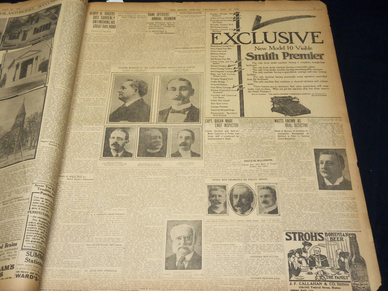 1909 MAY 20 THE BOSTON HERALD - PRESIDENT LOWELL AT HARVARD HELM - BH 401