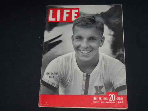 1948 JUNE 28 LIFE MAGAZINE - MEMBER OF KENT SCHOOL CREW - L 607