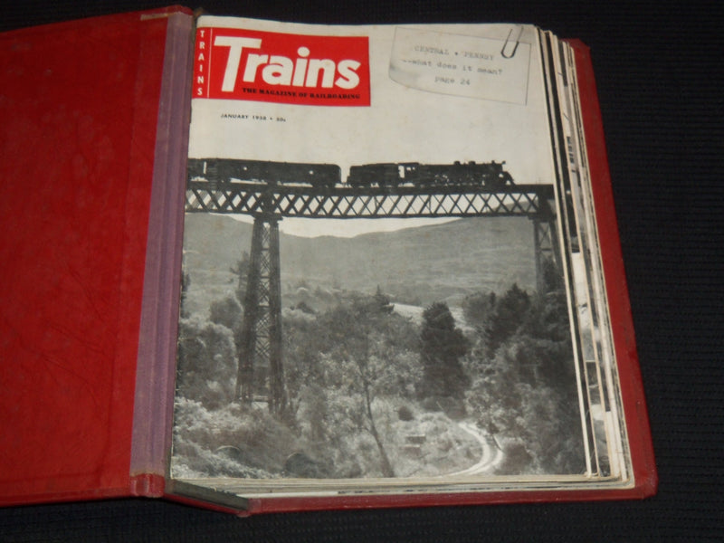 1958 TRAINS MAGAZINES BOUND VOLUME LOT OF 11 ISSUES - NICE COVERS - KD 2133A