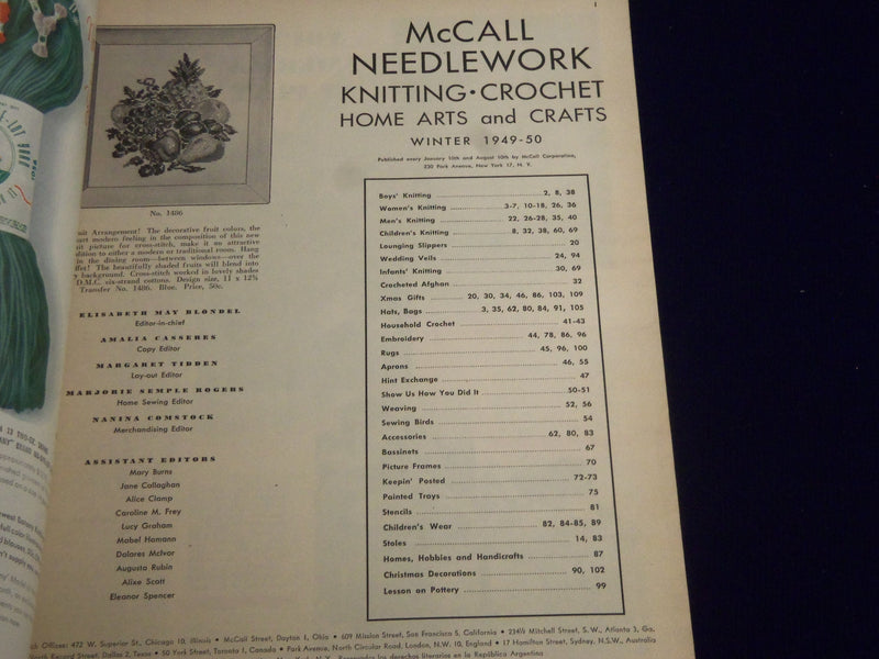 1949-1950 WINTER MCCALL NEEDLEWORK MAGAZINE - GREAT ADS - SP 2533