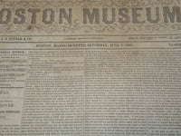1851 JUNE 7 THE BOSTON MUSEUM NEWSPAPER - JOHN G. WHITTIER - NP 9021