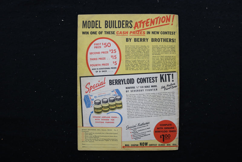 1936 NOVEMBER POPULAR AVIATION MAGAZINE - THE SEVERSKY P-35 COVER - SP 2616Y