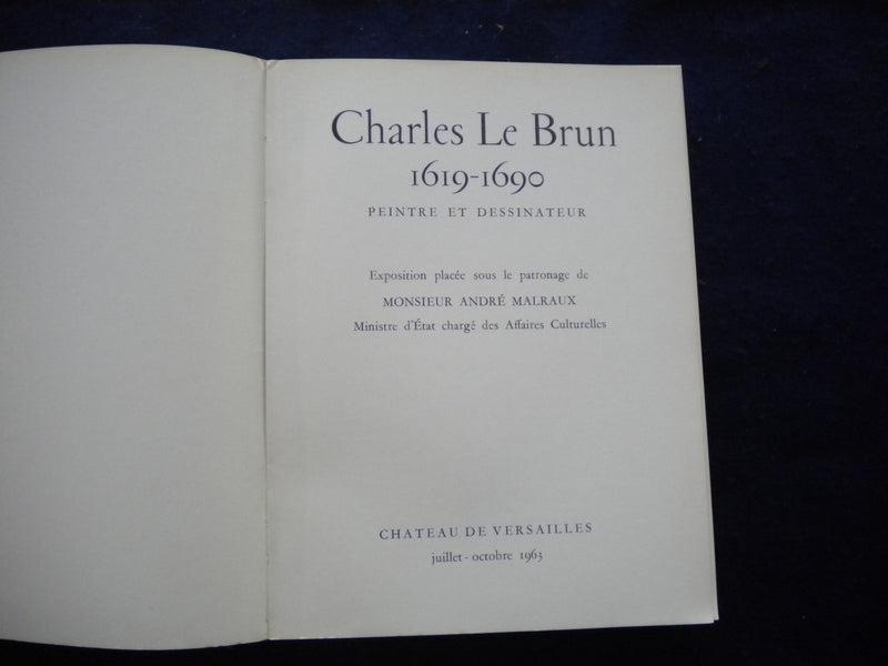 1963 CHARLES LE BRUN 1619-1690 SOFTCOVER BOOK - PEINTRE ET DESSINATEUR - KD 8024