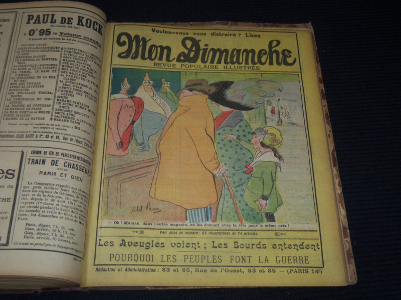 1911 MON DIMANCHE REVUE POPULAIRE ILLUSTREE FRENCH BOUND VOLUME - KD 3352G