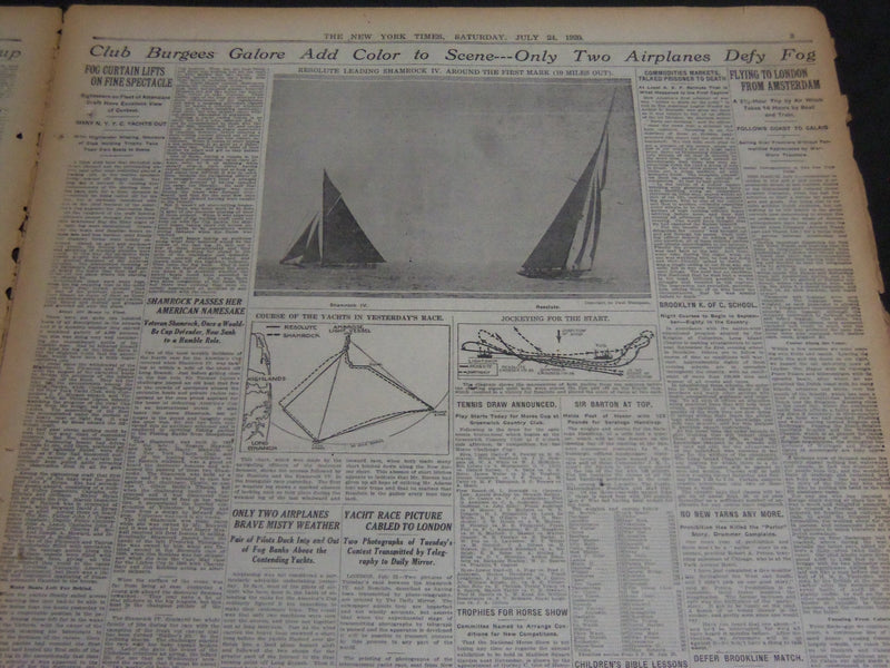 1920 JULY 24 NEW YORK TIMES - RESOLUTE LEADS ALL THE WAY WINS - NT 7125