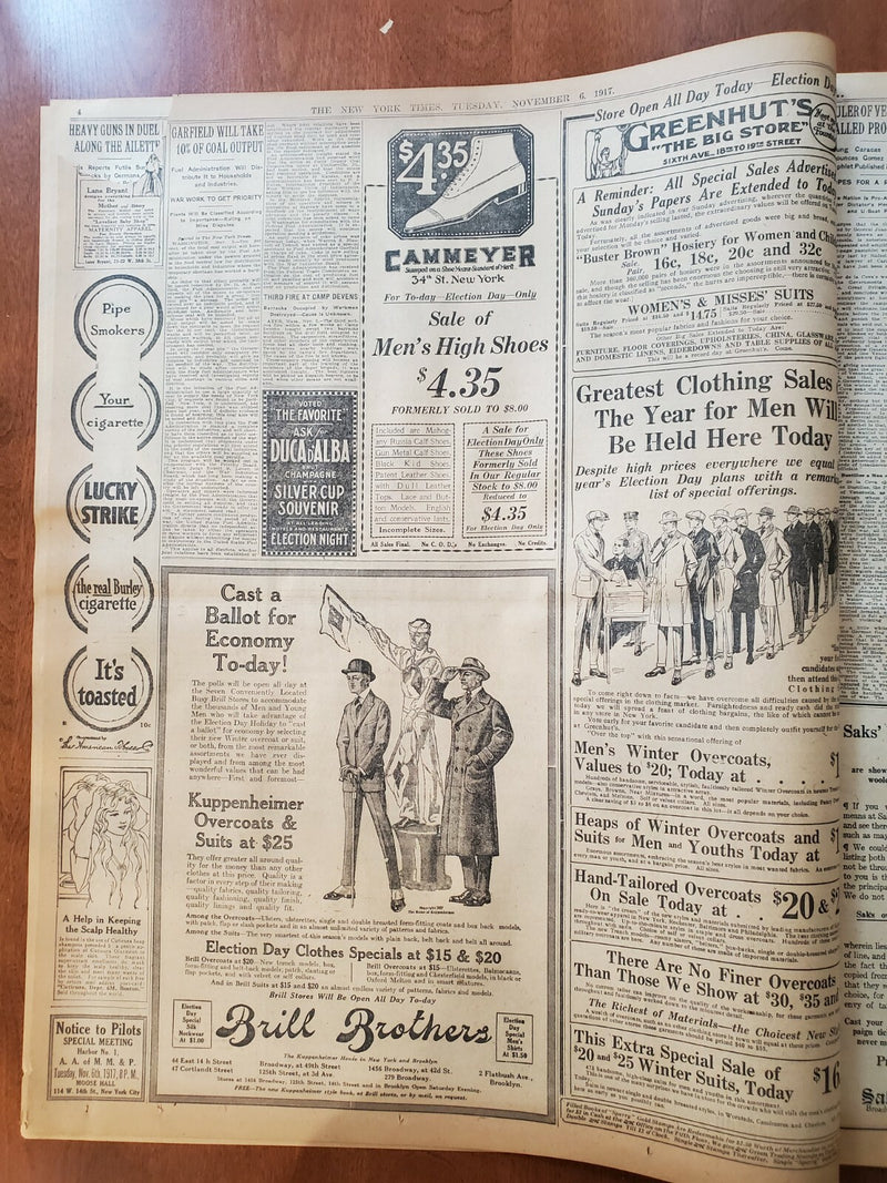 1917 NOVEMBER 6 NEW YORK TIMES - MILLER HUGGINS YANKEES NEW LEADER - NT 8062