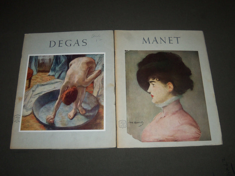 1952-1953 MANET & DEGAS ABRAMS ART BOOK LOT OF 2 - NICE PRINTS - KD 4375