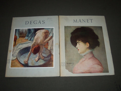 1952-1953 MANET & DEGAS ABRAMS ART BOOK LOT OF 2 - NICE PRINTS - KD 4375