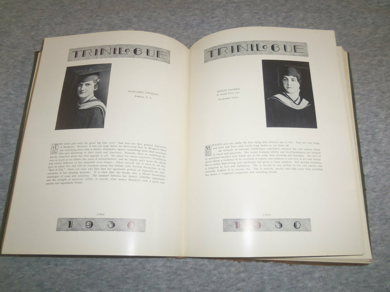 1930 THE TRINILOGUE TRINITY COLLEGE YEARBOOK - WASHINGTON, D.C. - YB 2501