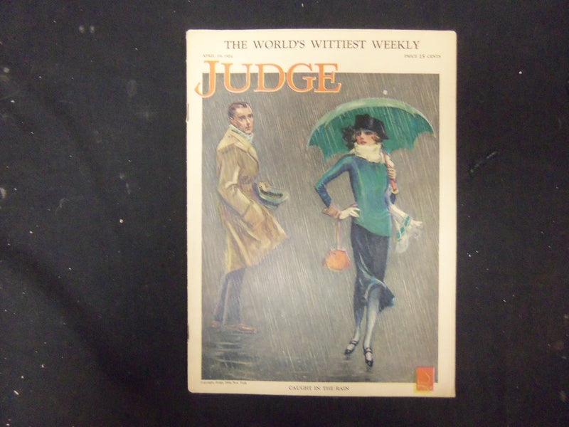 1924 APRIL 19 JUDGE MAGAZINE - NICE ILLUSTRATIONS, STORIES AND ADS - ST 3845