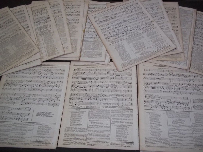 1835 THE NEW-YORK MIRROR NEWSPAPER LOT OF 29 - VOL 12-13- SHEET MUSIC+ - NP 1495