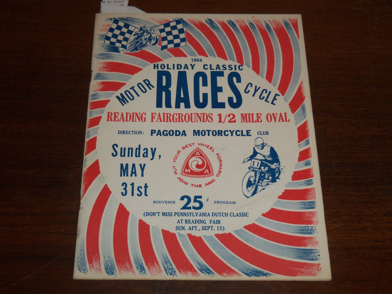 1964 MOTOR CYCLE RACES HOLIDAY CLASSIC PROGRAM - READING FAIRGROUNDS - K 1110