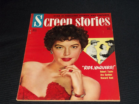 1953 AUGUST SCREEN STORIES MAGAZINE - AVA GARDNER FRONT COVER - E 15873