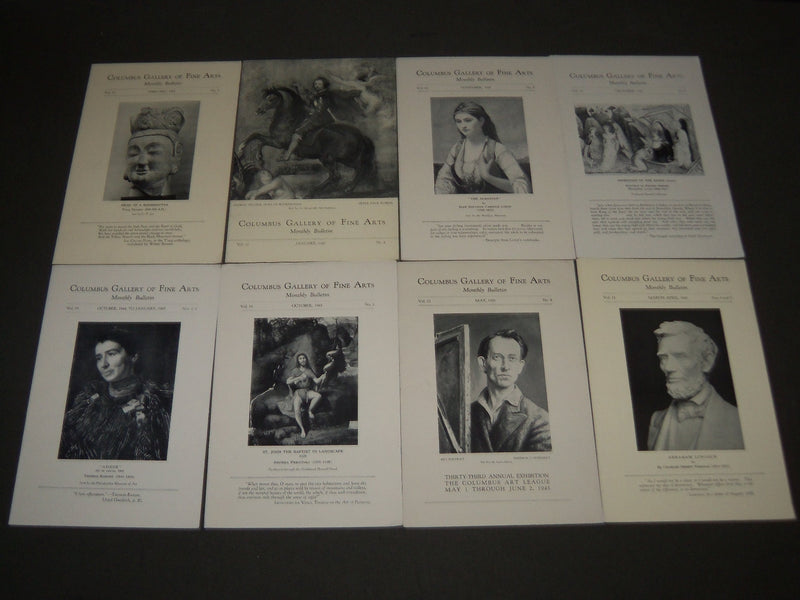 1940-1950 COLUMBUS GALLERY OF FINE ARTS MONTHLY BULLETINS LOT OF 58 - O 2674