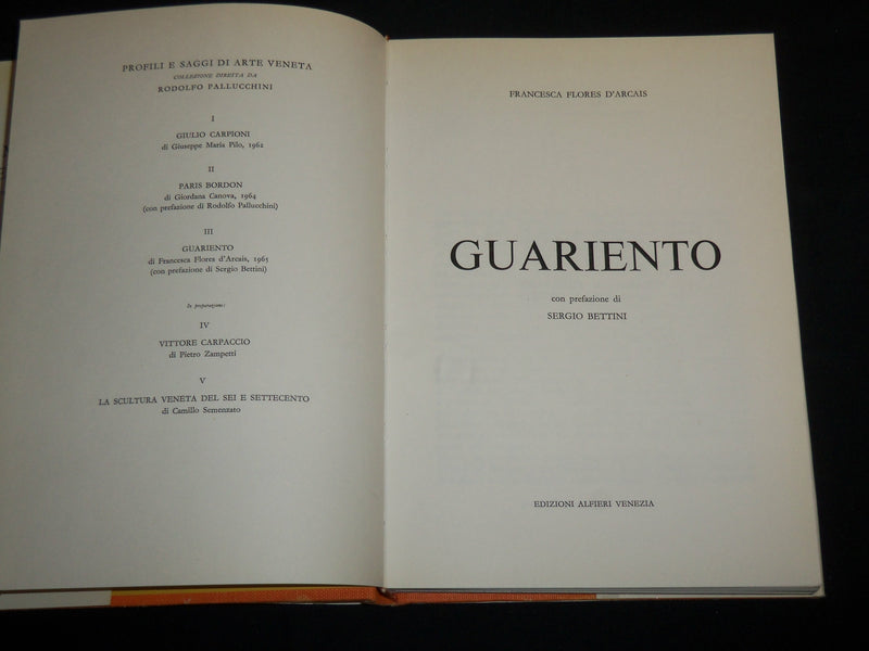 1965 GUARIENTO HARDCOVER BOOK BY FRANCESCA D'ARCAIS - ITALIAN - KD 7094