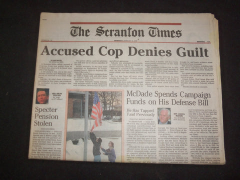 1996 FEBRUARY 8 THE SCRANTON TIMES NEWSPAPER -ACCUSED COP DENIES GUILT - NP 8358