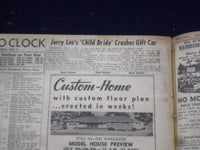1958 JULY 4 BOSTON DAILY RECORD NEWSPAPER-GOLDFINE BARES CHECKS TO POLS -NP 6347