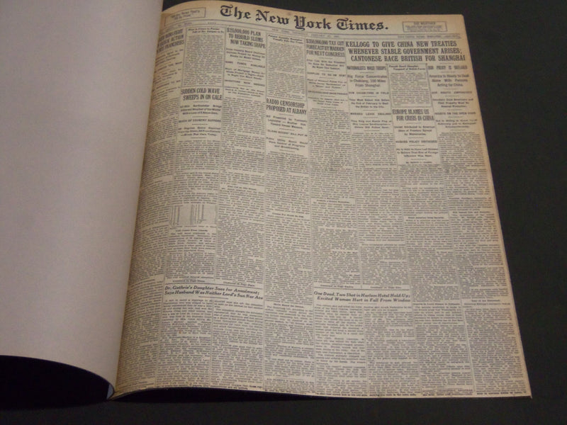 1927 JANUARY 27 NEW YORK TIMES - KELLOGG TO GIVE CHINA NEW TREATIES - NT 7038