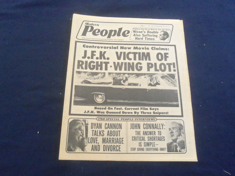 1973 DECEMBER 30 MODERN PEOPLE NEWSPAPER- JFK VICTIM OF RIGHT-WING PLOT- NP 5684