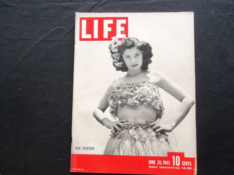 1943 JUNE 28 LIFE MAGAZINE - WAR SOUVENIR - L 345