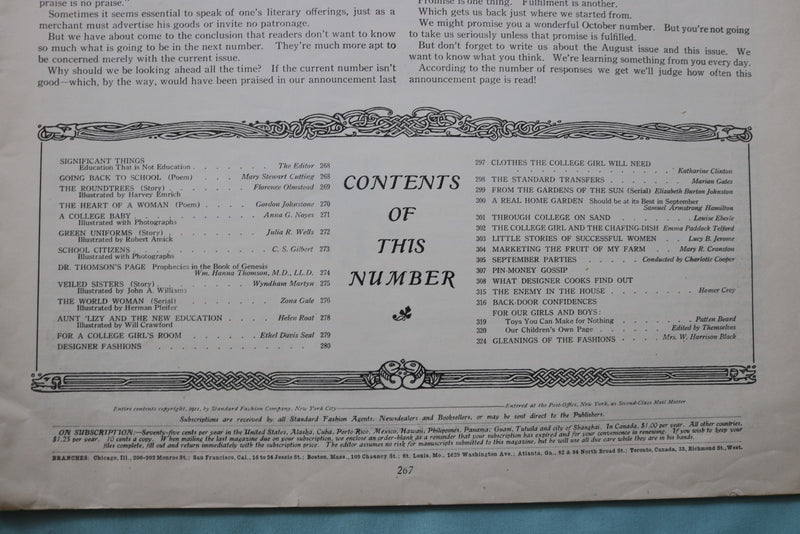 1911 SEPTEMBER THE DESIGNER MAGAZINE - STANDARD FASHION COMPANY - E 24868