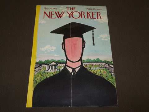 1959 MAY 30 NEW YORKER MAGAZINE FRONT COVER ONLY - GREAT ART FOR FRAMING