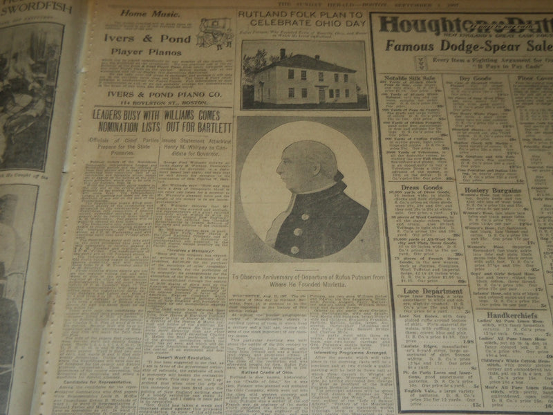 1907 SEPTEMBER 1 THE BOSTON HERALD - POPE'S MESSAGE SENT TO ARCHBISHOP - BH 231