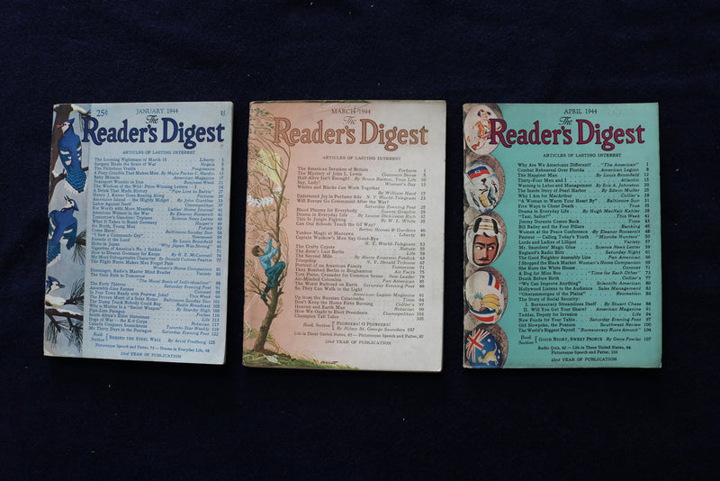 1944 READER'S DIGEST MAGAZINE - LOT OF 10 - O 3447
