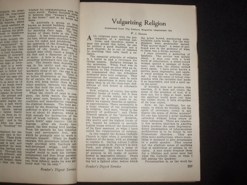 1924 OCTOBER THE READER'S DIGEST SOFTCOVER BOOK - NUMBER 30 - J 9909