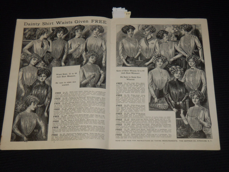 1911 THE HEFFRON CO. SPRING & SUMMER FASHION BOOK - SYRACUSE NEW YORK - SP 4863D