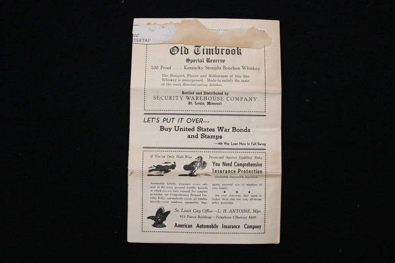1943-1944 AMERICAN THEATRE PROGRAM - LOT OF 3 - ST. LOUIS - K 2815