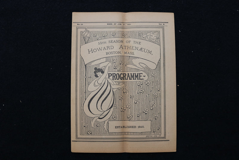 1901 HOWARD ATHENAEUM PROGRAMS - LOT OF 5 - BOSTON, MASSACHUSETTS - K 2275
