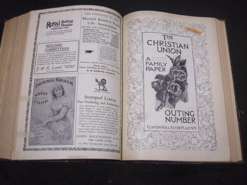 1892 THE CHRISTIAN UNION MAGAZINE 2 BOUND VOLUMES - NICE ILLUS & ADS - R 635