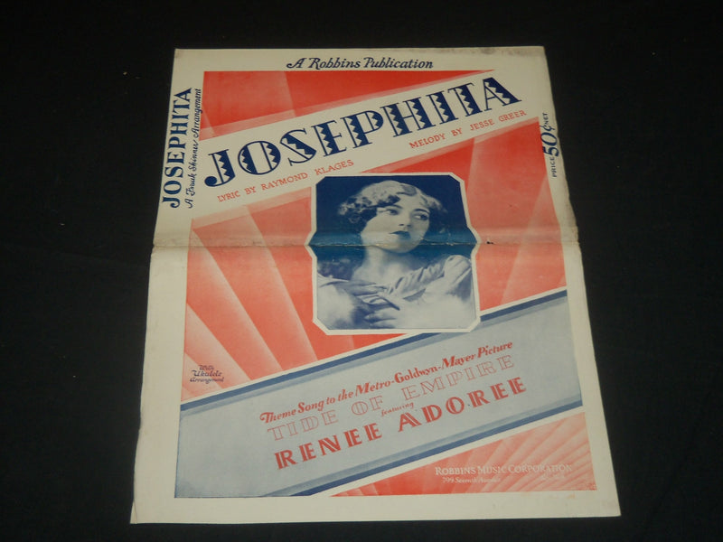 1929 JOSEPHITA TIDE OF EMPIRE - RENEE ADOREE MUSIC FOLIO - J 5657