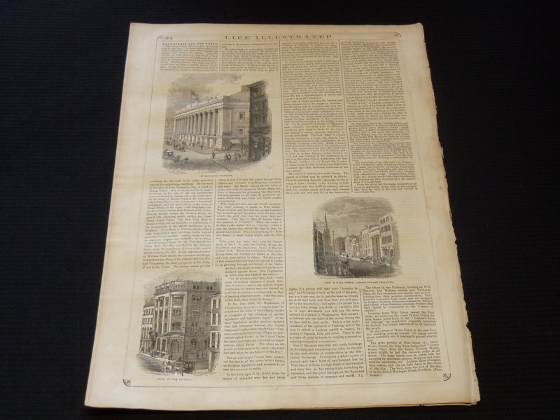 1857 NOVEMBER 14 LIFE ILLUSTRATED NEWSPAPER - WALL ST. AND BANKS - NP 5910