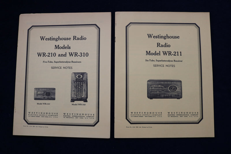 1950'S WESTINGHOUSE RADIO SERVICE NOTES - LOT OF 10 - K 762