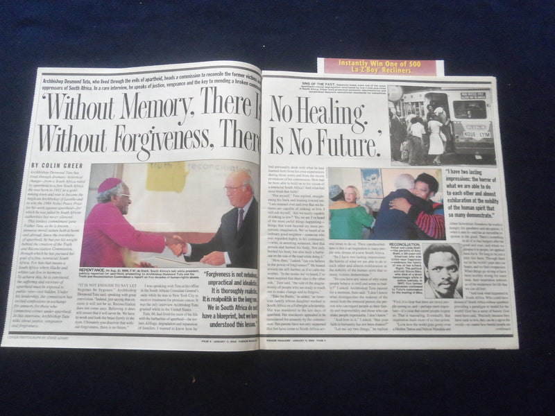 1998 JAN 11 THE PHILADELPHIA PARADE MAGAZINE -ARCHBISHOP DESMOND TUTU - NP 6205