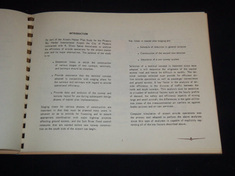 1971 ANALYSIS OF AIRSIDE OPERATIONS - PHOENIX SKY HARBOR - R. DIXON - J 8901